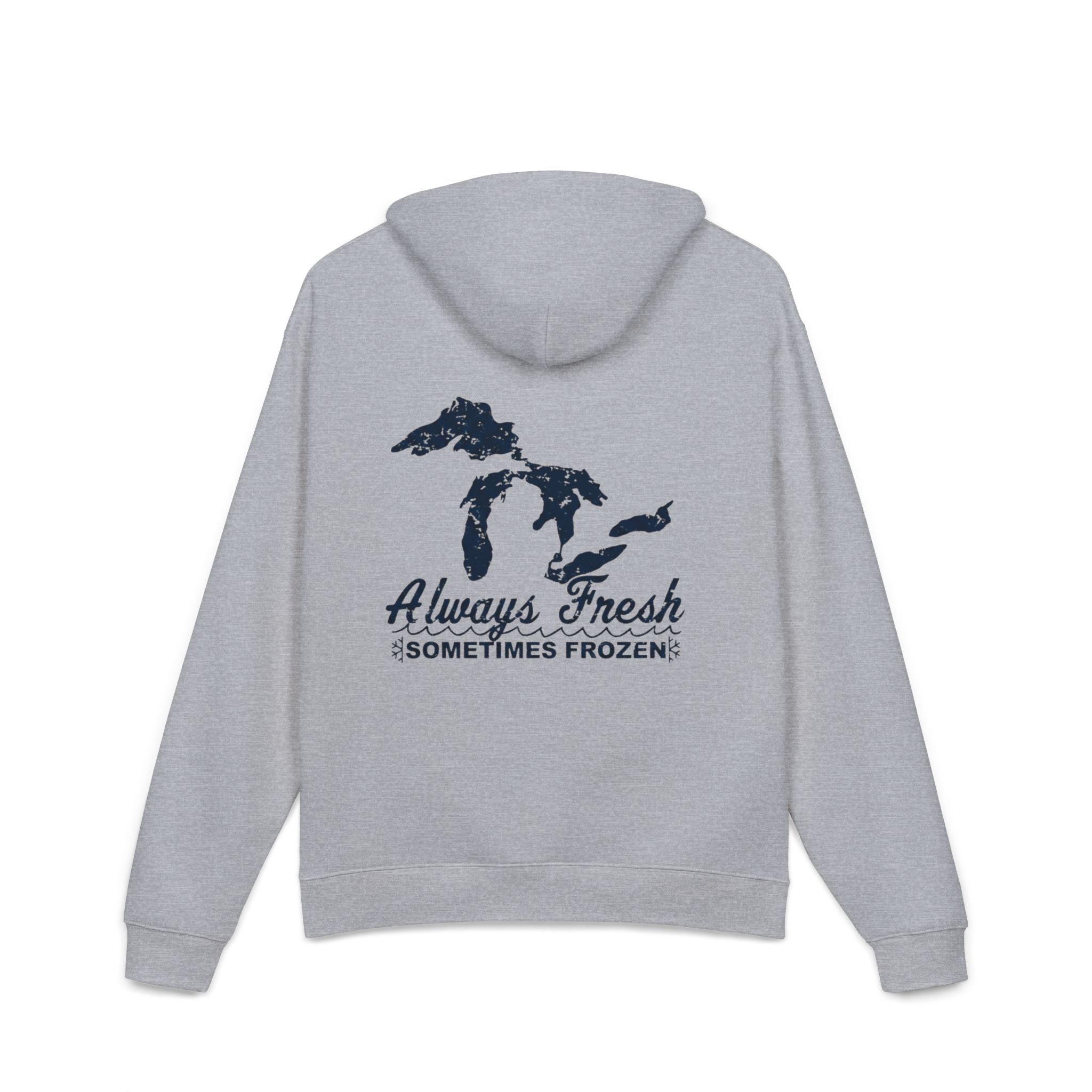 Always Fresh Sometimes Frozen Hoodie — Great Lakes Vintage Map Pullover 2 Always Fresh Sometimes Frozen Hoodie — Great Lakes Vintage Map Pullover - Image 2