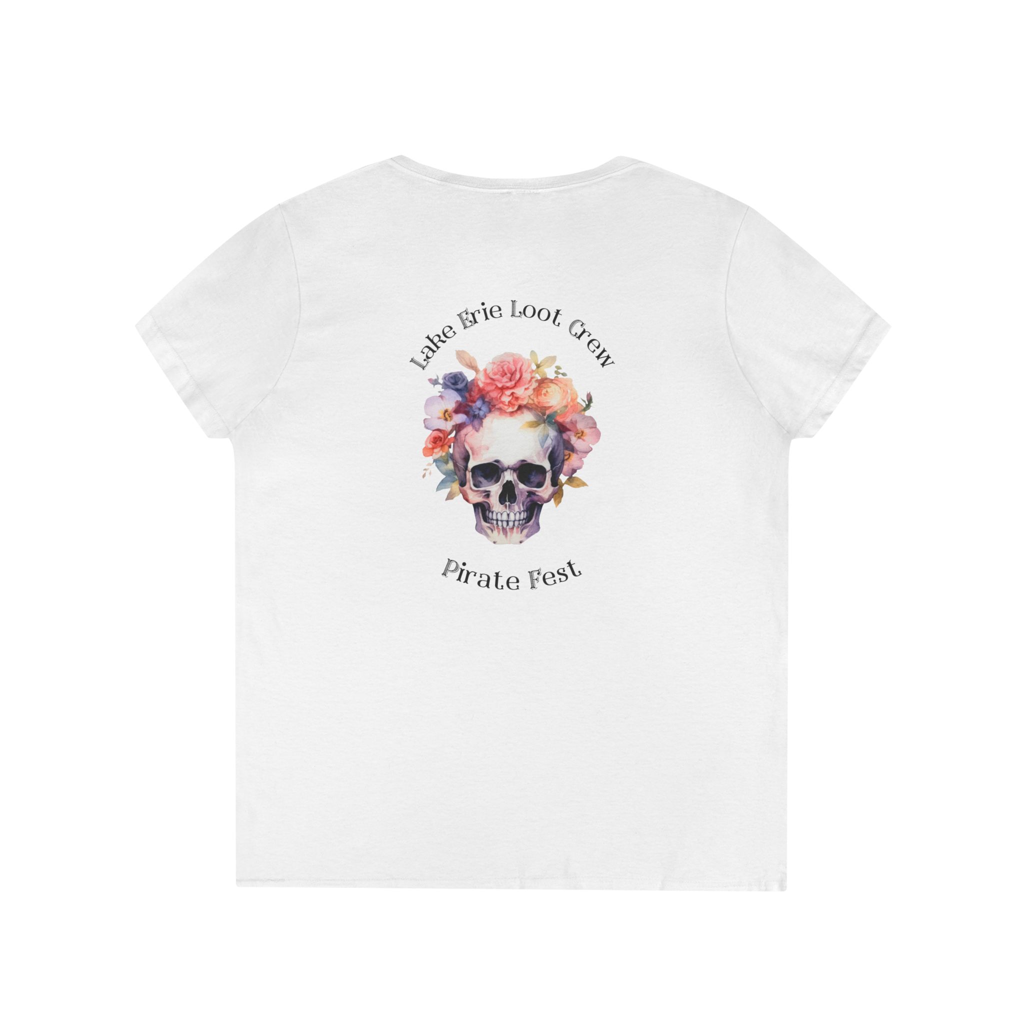 Lake Erie Loot Crew Pirate Fest V-Neck Tee 1 Lake Erie Loot Crew Pirate Fest V-Neck Tee