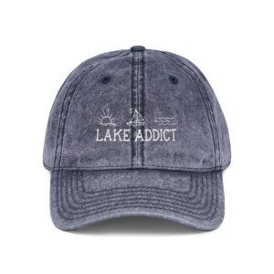 Lake Addict Embroidered Vintage Cap