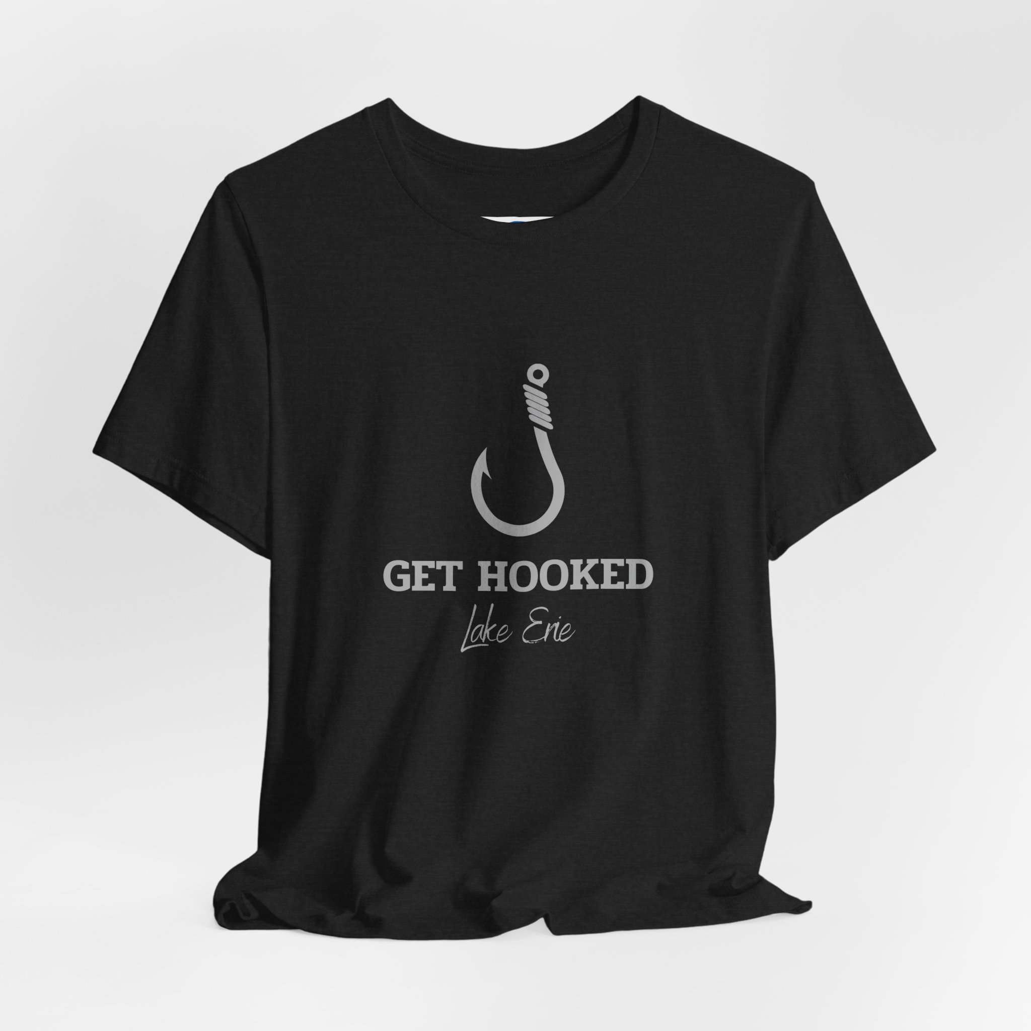 "Get Hooked" Lake Erie -Graphic Tee - Black 4 "Get Hooked" Lake Erie -Graphic Tee - Black - Image 4