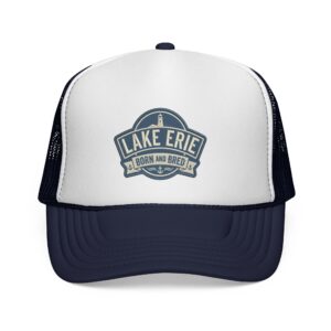 Lake Erie Trucker Cap - "Born and Bred" Retro Mesh Hat