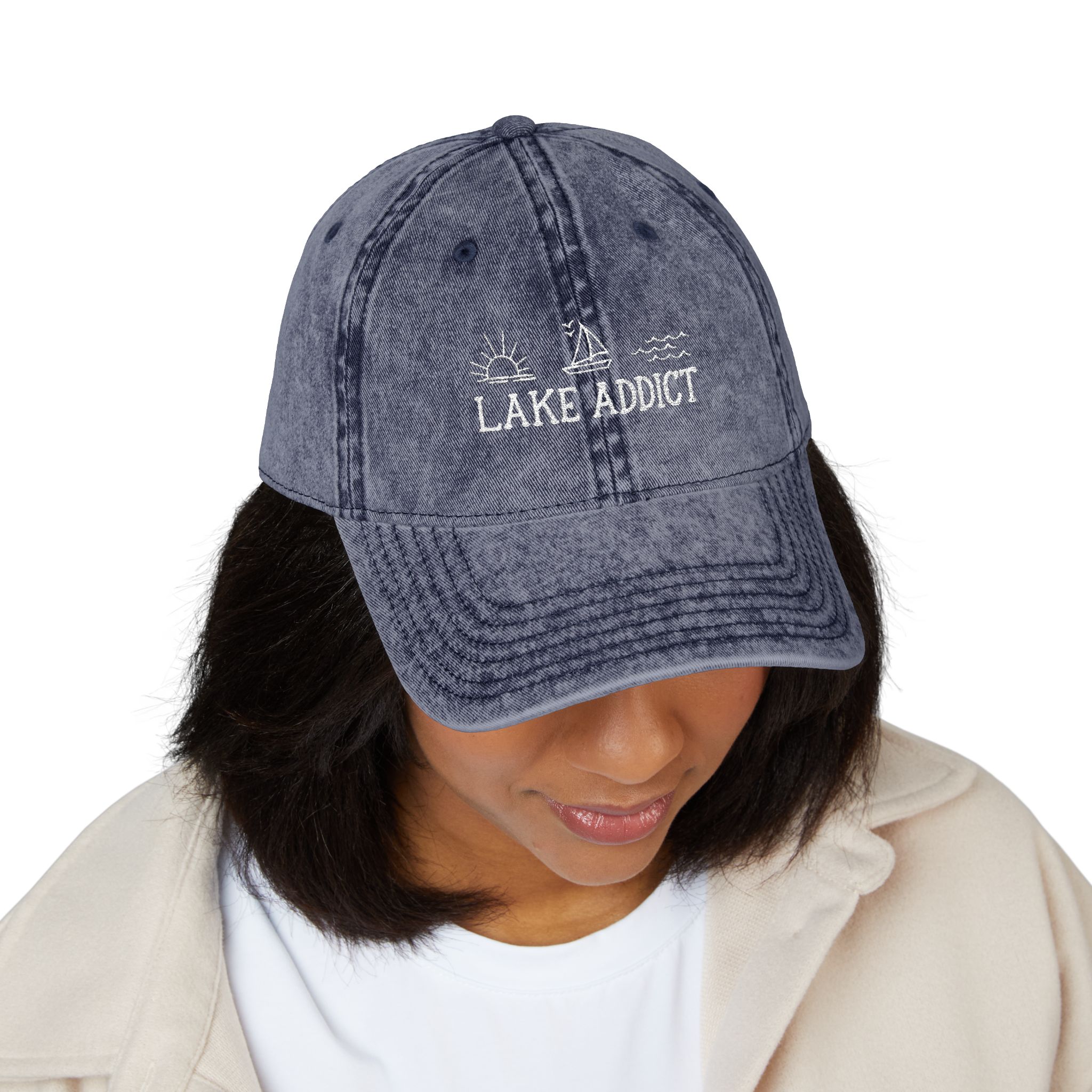 Lake Addict Embroidered Vintage Cap 3 Lake Addict Embroidered Vintage Cap - Image 3