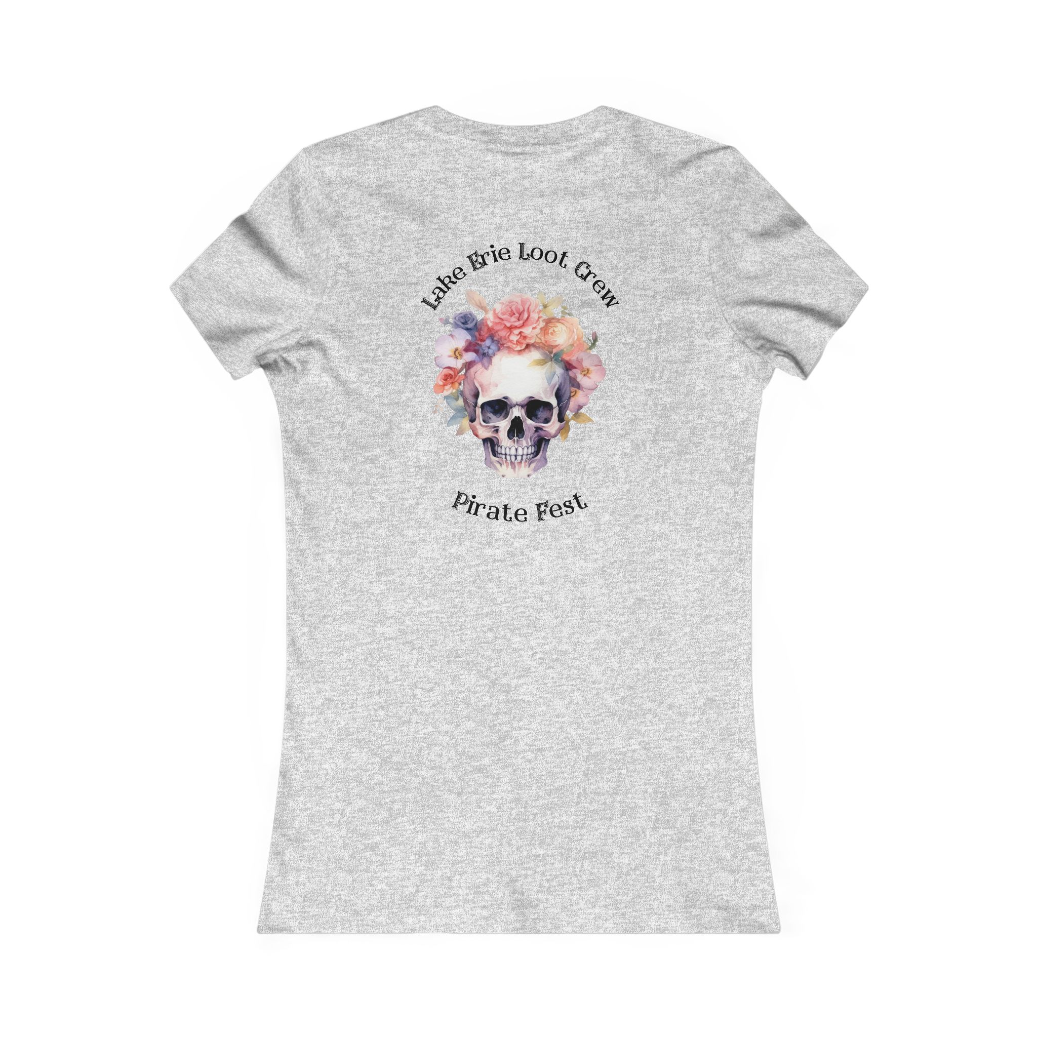 Women's Lake Erie Loot Crew Floral Skull Tee - Pirate Fest Tee 8 Women's Lake Erie Loot Crew Floral Skull Tee - Pirate Fest Tee - Image 8