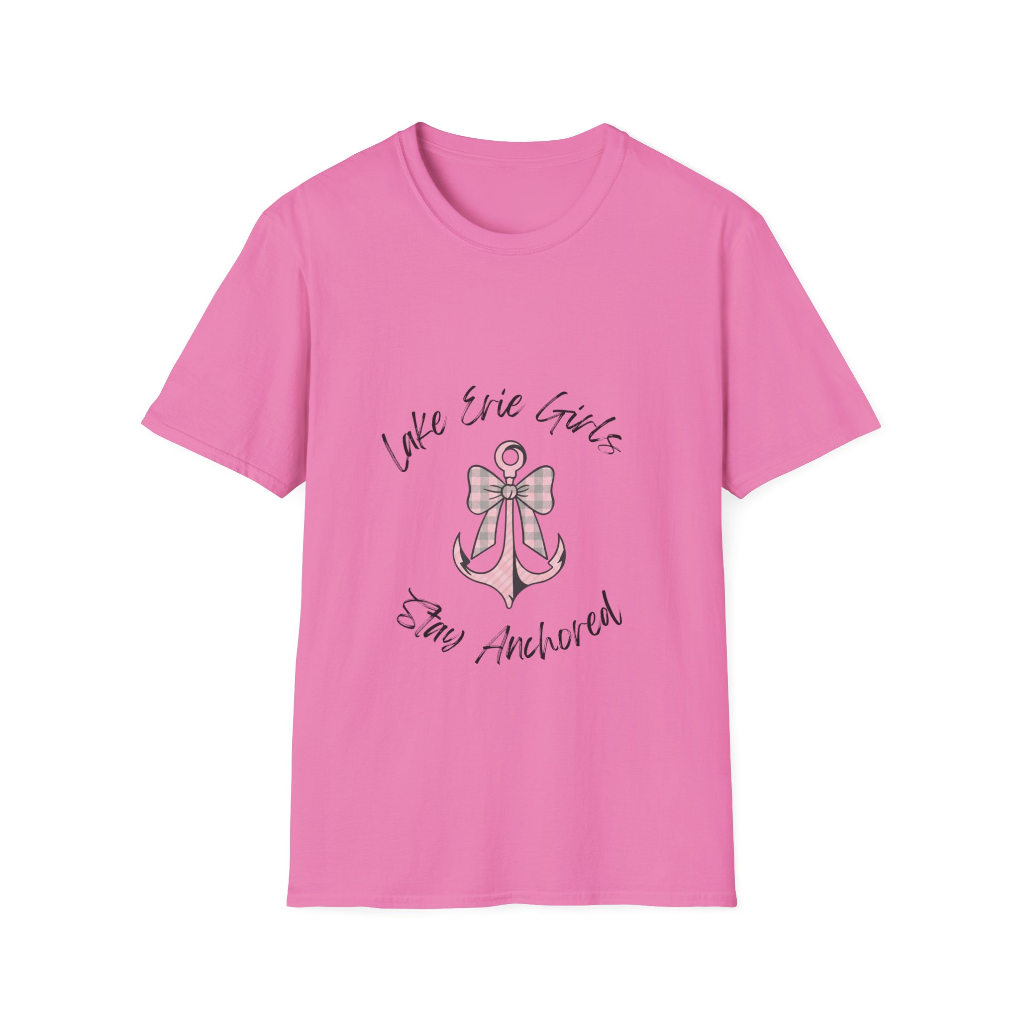 Pink Bow & Anchor Graphic Fitted Tee, “Lake Erie Girls Stay Anchored” 11 Pink Bow & Anchor Graphic Fitted Tee, “Lake Erie Girls Stay Anchored” - Image 11