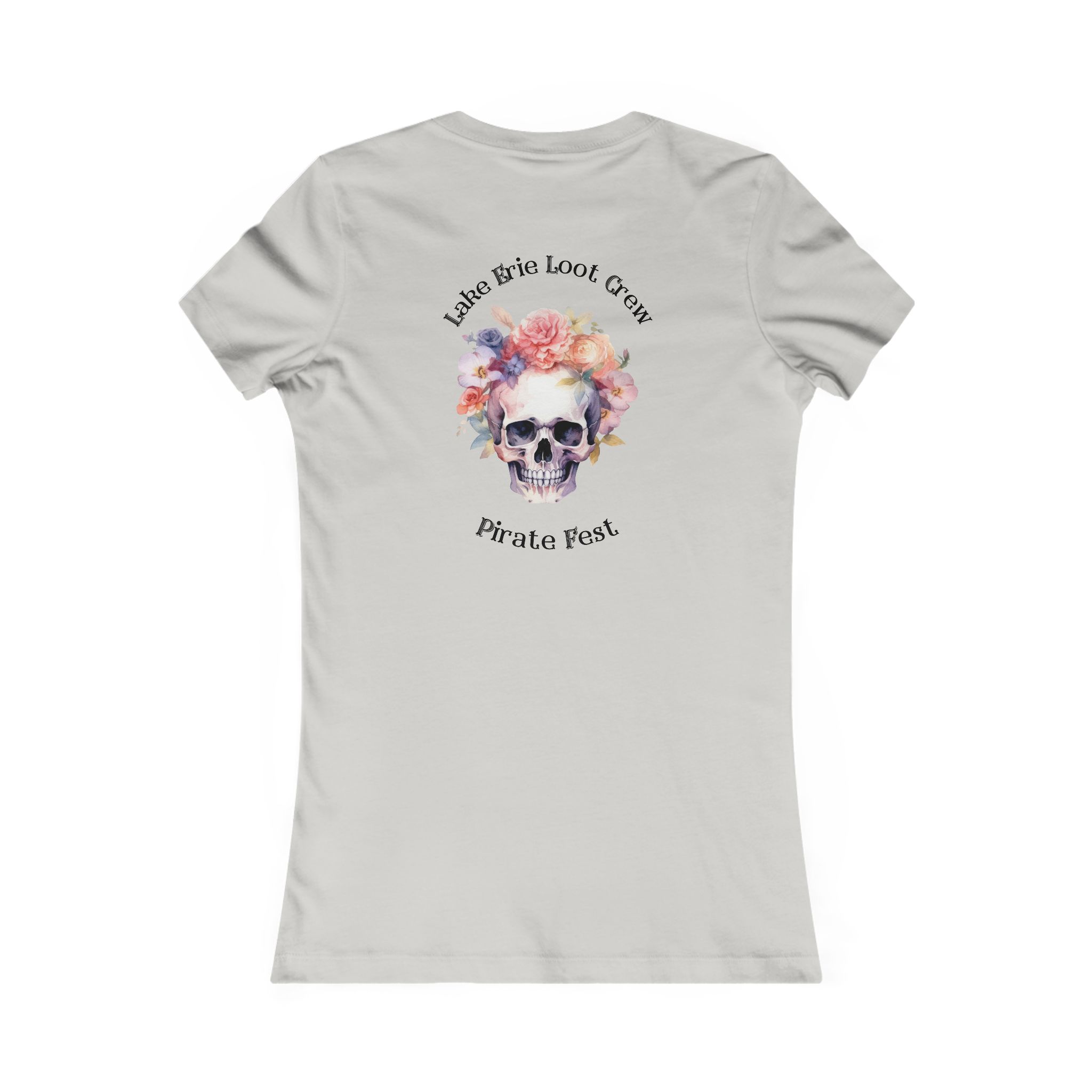 Women's Lake Erie Loot Crew Floral Skull Tee - Pirate Fest Tee 4 Women's Lake Erie Loot Crew Floral Skull Tee - Pirate Fest Tee - Image 4
