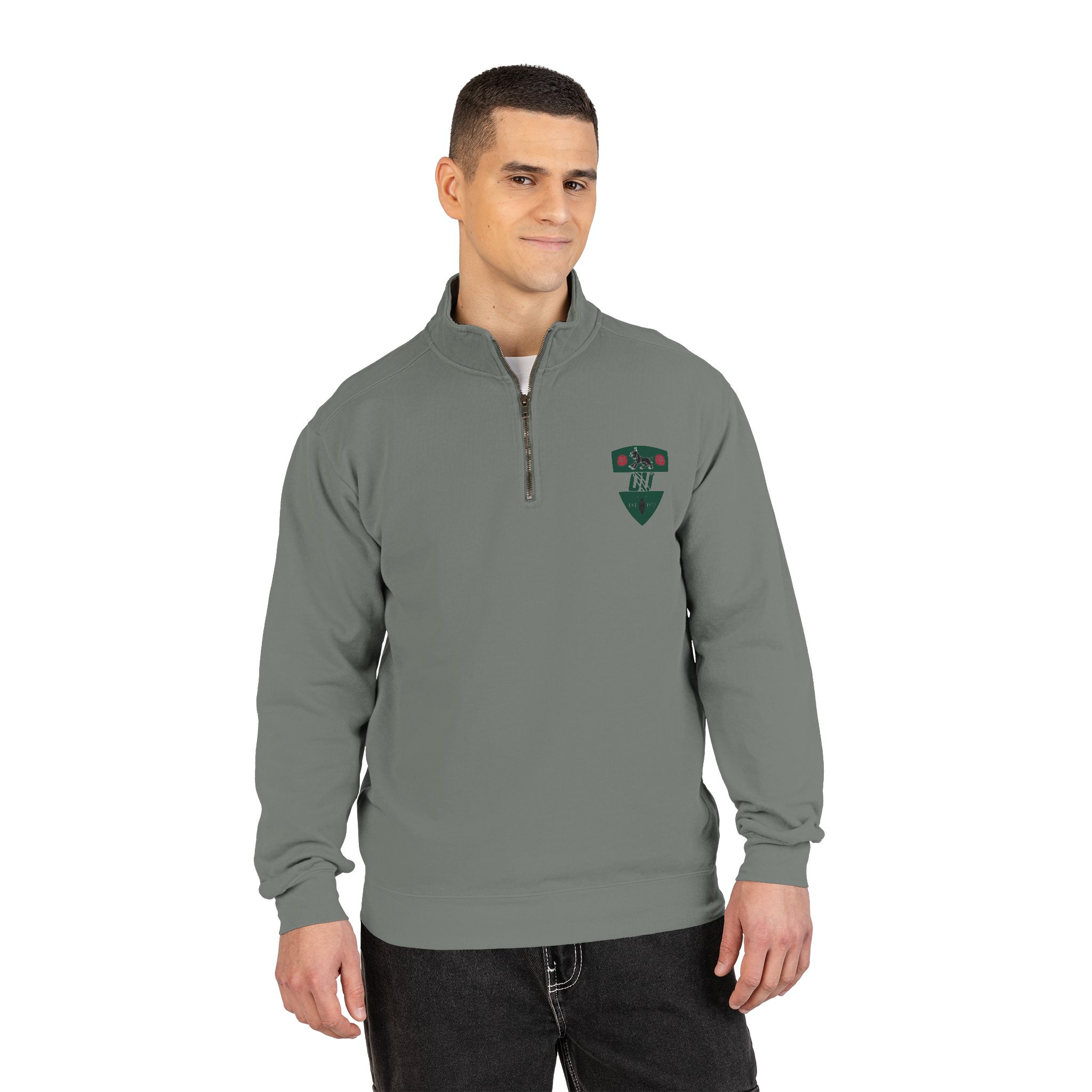 OU Mens Rugby Quarter Zip Sweatshirt 7 OU Mens Rugby Quarter Zip Sweatshirt - Image 7