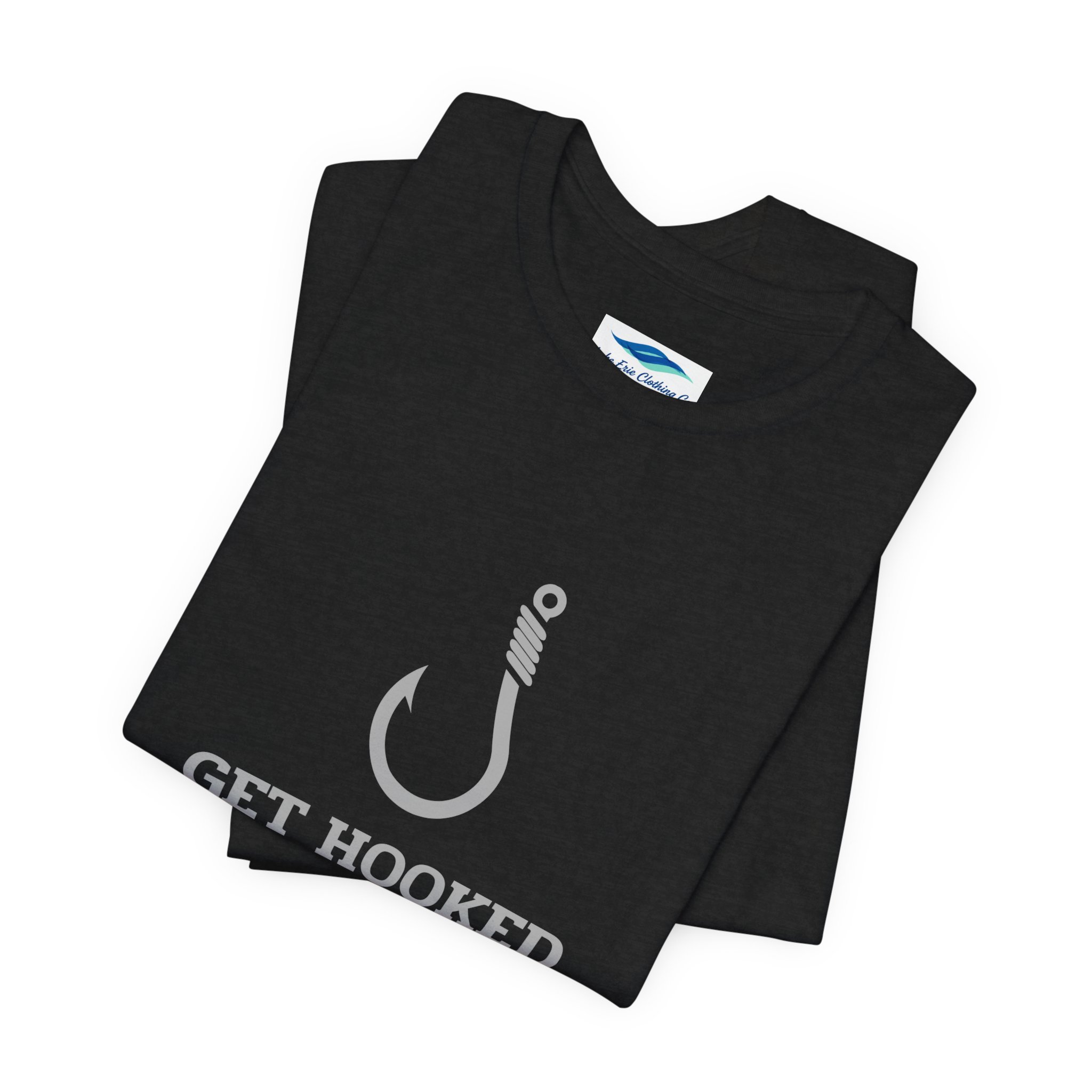 "Get Hooked" Lake Erie -Graphic Tee - Black 3 "Get Hooked" Lake Erie -Graphic Tee - Black - Image 3